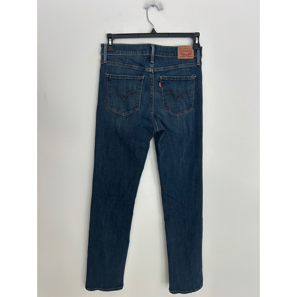 Levis 314 Shaping Straight Jeans Women31 Dark Indigo Blue Mid Rise Stretch Denim